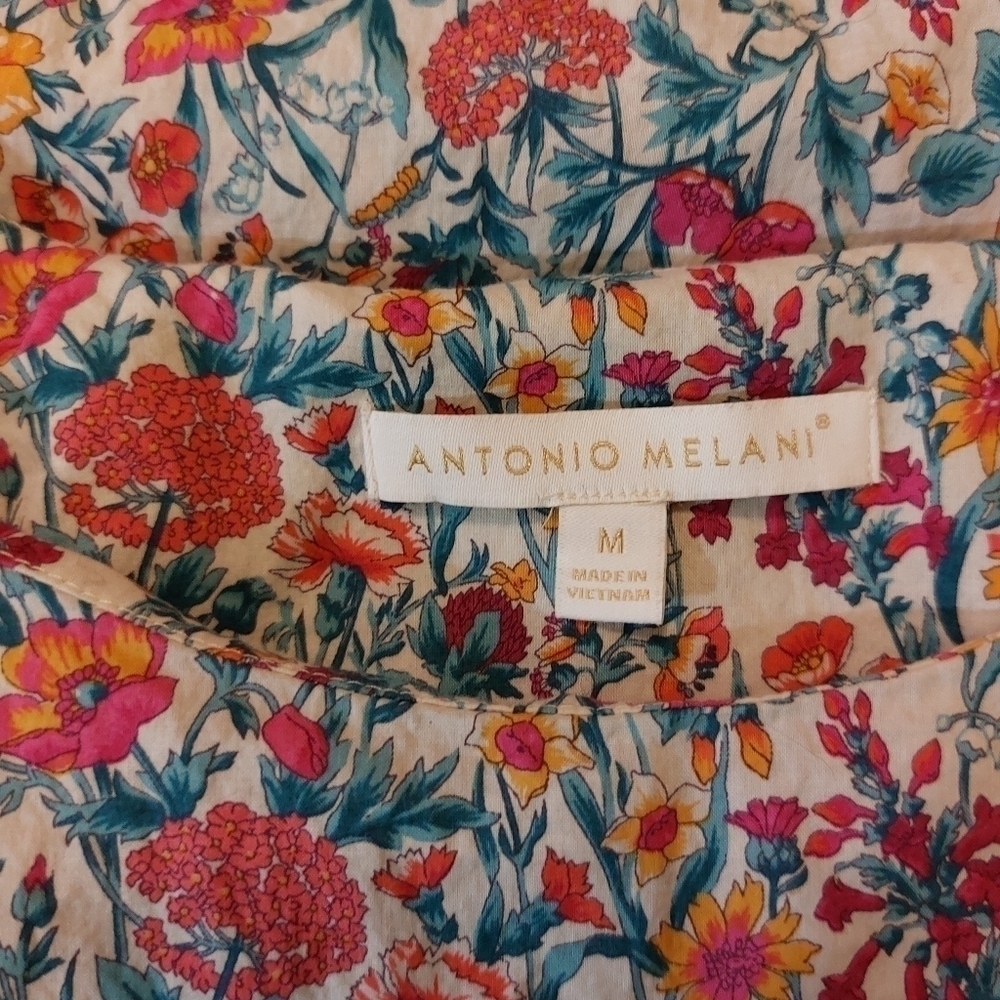Antonio Melani Ladies Cap Sleeve Floral Print Blouse- M 👚 - Picture 4 of 4